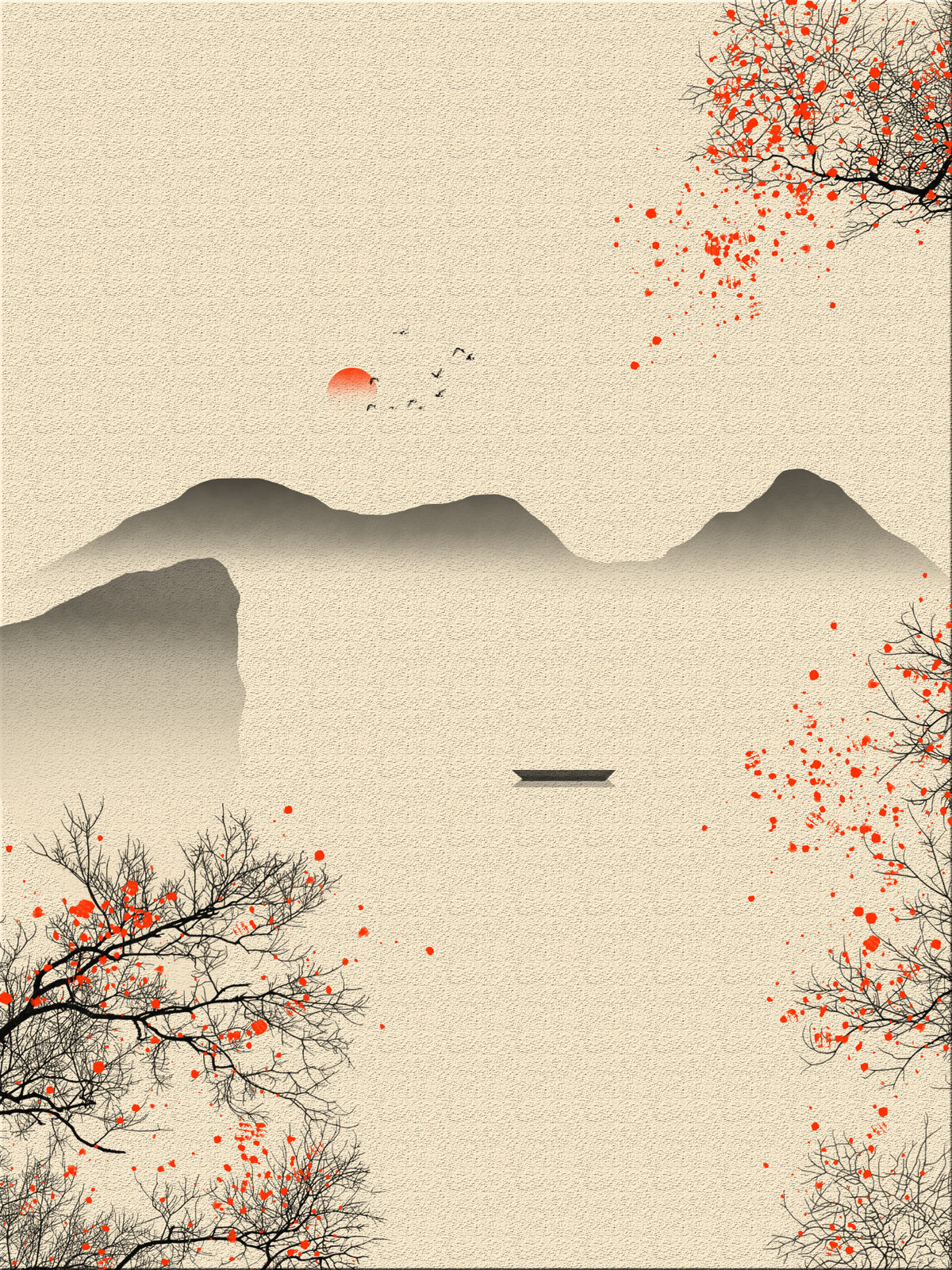 传统中国风国画水墨山水背景素材免费下载 - 觅知网