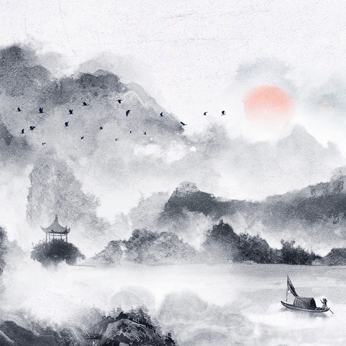 水墨 插画 中国风 插图