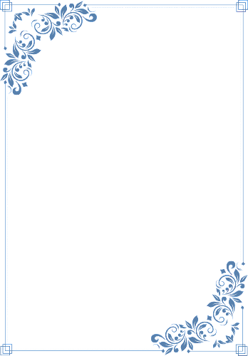蓝色 简约 欧式 花卉 矢量 边框