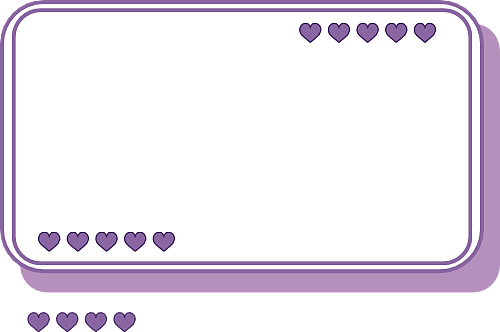 紫色 卡通 爱心 文本框 矢量 边框