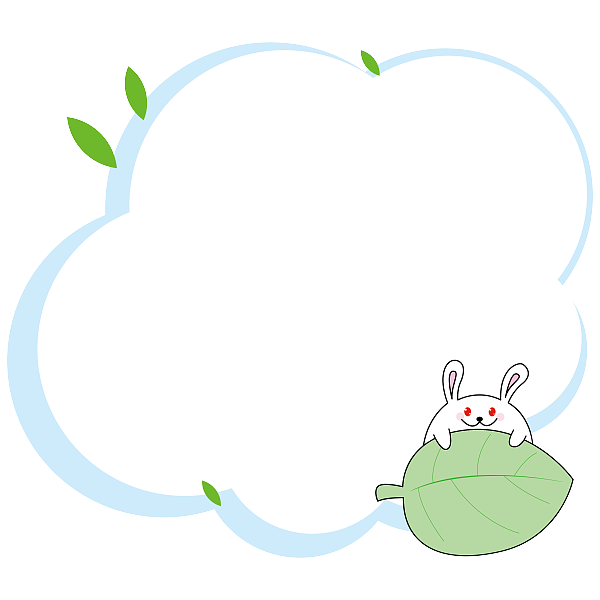 可爱 卡通 动物 白云 气泡 文本框