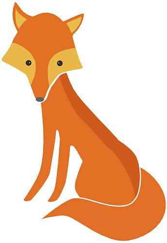 动画狐狸、插图、棕色