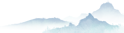 蓝色  水墨山峰