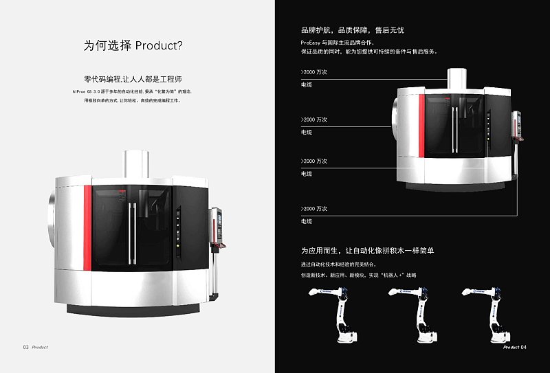 红色简约智能化科技设备产品宣传画册产品展示