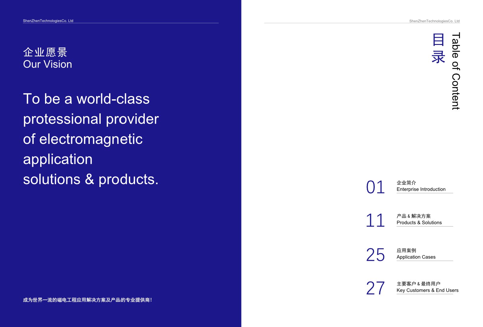 蓝色商务电子电器科技企业宣传画册目录【内页模板】