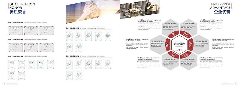 企业宣传画册企业资质和企业优势