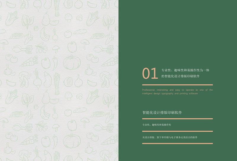 绿色中国风水果书籍文集章节页